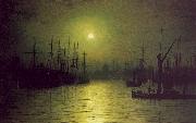 Atkinson Grimshaw Nightfall Down the Thames oil painting reproduction